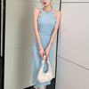 H Han Queen 2 Pieces Set Women 2022 Summer Sleeveless Crop Top And Sheath Bodycon Pencil Skirts Korean Chic Office Lady Suit