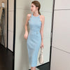 H Han Queen 2 Pieces Set Women 2022 Summer Sleeveless Crop Top And Sheath Bodycon Pencil Skirts Korean Chic Office Lady Suit