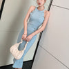 H Han Queen 2 Pieces Set Women 2022 Summer Sleeveless Crop Top And Sheath Bodycon Pencil Skirts Korean Chic Office Lady Suit