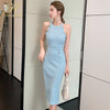 H Han Queen 2 Pieces Set Women 2022 Summer Sleeveless Crop Top And Sheath Bodycon Pencil Skirts Korean Chic Office Lady Suit