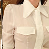 H Han Queen 2 Pieces Set Women Autumn White Shirts Blouses And High Waist Bodycon Pencil Skirts Korean Chic Office Lady Suit