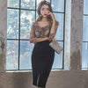 H Han Queen Elegant Office Pencil Dress Women's Korean Slim High Waist Sheath Dresses Mesh Patchwork Work Bodycon Vestidos