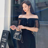 H Han Queen Women's Summer Work 2 Pieces Set Korean Slash Neck Blouses & Sheath Pencil Bodycon Skirt 2023 Office Lady Suit