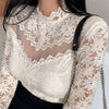 H Han Queen Spring Women's Work 2 Pieces Set Hollow Out Lace Blouses & High Waist Ruffles Pencil Skirt Korean Simple Skirt Suit