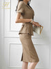 H Han Queen Summer 2 Pieces Set Women's korean Suit Jacket Tops And Sheath Pencil Skirts Female Clothing Chic Office Lady Suit
