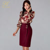 H Han Queen Women 2023 Spring Sexy Print Casual OL Work Wear 2 Pieces Set Sheath Pencil Bodycon Suit skirt