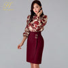 H Han Queen Women 2023 Spring Sexy Print Casual OL Work Wear 2 Pieces Set Sheath Pencil Bodycon Suit skirt