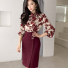 H Han Queen Women 2022 Spring Sexy Print Casual OL Work Wear 2 Pieces Set Sheath Pencil Bodycon Suit skirt