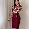 H Han Queen Women 2022 Spring Sexy Print Casual OL Work Wear 2 Pieces Set Sheath Pencil Bodycon Suit skirt
