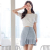 H Han Queen Women Summer Work Wear 2 Pieces Set White O-Neck Casual Blouses & Sheath Pencil Bodycon Skirt Office Lady Suit