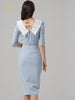 H Han Queen Women Set Summer Work 2 Pieces Set V-Neck Short Tops & Split Sheath Pencil Skirt Simple Single-Breasted Skirt Suit