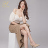 H Han Queen Women Spring 2 Pieces Set Sexy Tube Top Ruffled Shirts And High Waist Sheath Mermaid Skirts Office Lady Skirt Suit