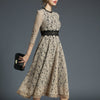 H han queen 2023 Spring Women's Lace Dresses Floral Crochet Hollow Out Vestido Patchwork Casual Slim Office Party Long Dress