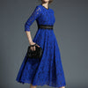 H han queen 2023 Spring Women's Lace Dresses Floral Crochet Hollow Out Vestido Patchwork Casual Slim Office Party Long Dress