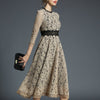 H han queen 2023 Spring Women's Lace Dresses Floral Crochet Hollow Out Vestido Patchwork Casual Slim Office Party Long Dress
