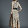 H han queen 2023 Spring Women's Lace Dresses Floral Crochet Hollow Out Vestido Patchwork Casual Slim Office Party Long Dress