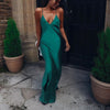 BKLD Elegant Women Maxi Long Satin Evening Party Night Club Dress 2023 Summer Womens Sexy V-neck Spaghetti Strap Open Back Dress