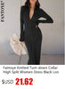 Fantoye Sexy Backless Sequins Maxi Dress For Women Black Long Sleeve Solid Elegant Dress Women Spring Slim Party Evening Clothes