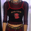 Fashion 2022 Trend Women Halloween Devil Print Crop Vest Top Casual Summer Stylish Ladies Clubwear Camisole Tank Sun-Tops