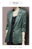 2023  Spring/autumn Women Casual Single Button Three Quarter Sleeve Blazer Slim Cotton Linen Notched Collar Coat W80