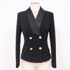 HIGH STREET 2023 Designer Blazer Jacket Women's Shawl Collar Double Breasted Lion Buttons Slim Fitting Blazer