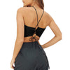Women's Sexy Criss Cross Lace Up Sling Basic Bow Tie Crop Top