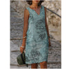 Women’s  Floral Tunic V-Neckline Knee-Length A-line Dress