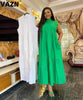 VAZN 2023 Pleated Chic Ladies Slim Elegant Female Solid Skinny Maxi Dress Sexy Lady O-Neck Sleeveless Long Dress