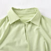 Cryptographic Spring Autumn Yellow Shirt Dress for Women Long Sleeve Turn-Down Collar Sexy Mini Dresses Ruched Outfits