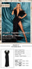 VC Deep V-neck Women's Skirt 2023 Feather Decorated Black Sequin Sleeveless High Slit Long Dress
