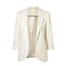 2022 Autumn Women Yellow White Red Casual Slim Blazers Ladies Jacket Coat Blazers Female 3/4 Sleeve Business Suits