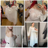 LY VAREY LIN Spring Autumn Women Elegant Holiday Dresses Puff Sleeve Slash Neck Off Shoulder Smocked White Chiffon Dresses