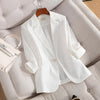 Plus Size 3XL Elegant Casaul Blazers Autumn Coat White Suit Jacket Women Summer Thin Blazer Women R136