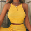 Women Sexy Club Backless Spaghetti Strap Summer Tank Top 2022 Ladies Elastic Bodycon Black Yellow Party Mini Vest