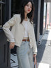 Woman Causal Solid Short Blazer White Black Jacket
