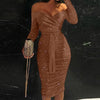 Autumn Sexy Off Shoulder Women Long Sleeve Party Dress Sequins Leopard Printed Dress Spring Elegant Slim Lady Midi Dress