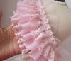 3colors Elastic Embroidery flower lace fabric trim ribbon DIY sewing applique collar guipure dress wedding cloth decor