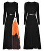 MoaaYina Designer dress Spring Autumn Women's Dress Sashes knitting Long sleeve Patchwork Pleated Dresses