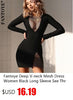 Fantoye Sexy Backless Sequins Maxi Dress For Women Black Long Sleeve Solid Elegant Dress Women Spring Slim Party Evening Clothes
