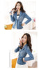Women's Short Bomber Denim Jacket Blazer Korean Style Spring Autumn Female Blue Slim Jean Jacket Coat Woman Cow Jeans Outerwear