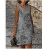 Women’s  Floral Tunic V-Neckline Knee-Length A-line Dress