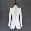 Autumn New Black White Blazer Women Work Office Formal Single Buttons Women Blazers OL Outwear Coat Big Size Blazers