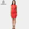 Sexy Women Summer Dress 2022 Vintage Mesh Patchwork Bandage Dress Sexy Black Party Sequin Dresses Female Office Dress