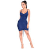 Bodycon Bandage Dress New Robe Sexy Deep-V Neck Women Party Dress Ruched Club Backless Short Mini Summer Dresses
