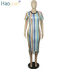 Summer Tassel Striped Dress Women Clothes Plus Size Sundress Casual Bodycon Dresses Elegant Robe Sexy Party Midi Dress