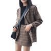 HAPEDY 2022 Retro Plaid Woman Blazer Set Single-breasted Jacket & Pencil Skirt Two Pieces Skirt Suit Female Office Ladies Suit