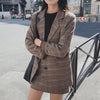 HAPEDY 2022 Retro Plaid Woman Blazer Set Single-breasted Jacket & Pencil Skirt Two Pieces Skirt Suit Female Office Ladies Suit