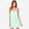 HDY 2022 Fashion Backless Mini Dress Women Sleeveless Off Shoulder Female A-line Sweet Style Strap Ladies Chiffon Dress