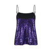 HDY Glitter Mermaid Sequin Sleeveless Tank Spaghetti Straps Party Sexy Loose Solid Shiny Short Tops For Women