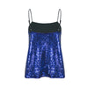 HDY Glitter Mermaid Sequin Sleeveless Tank Spaghetti Straps Party Sexy Loose Solid Shiny Short Tops For Women